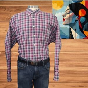 Peter Millar‎ Mens  Button Down Collared Shirt Long Sleeve  Cotton Sz XXL